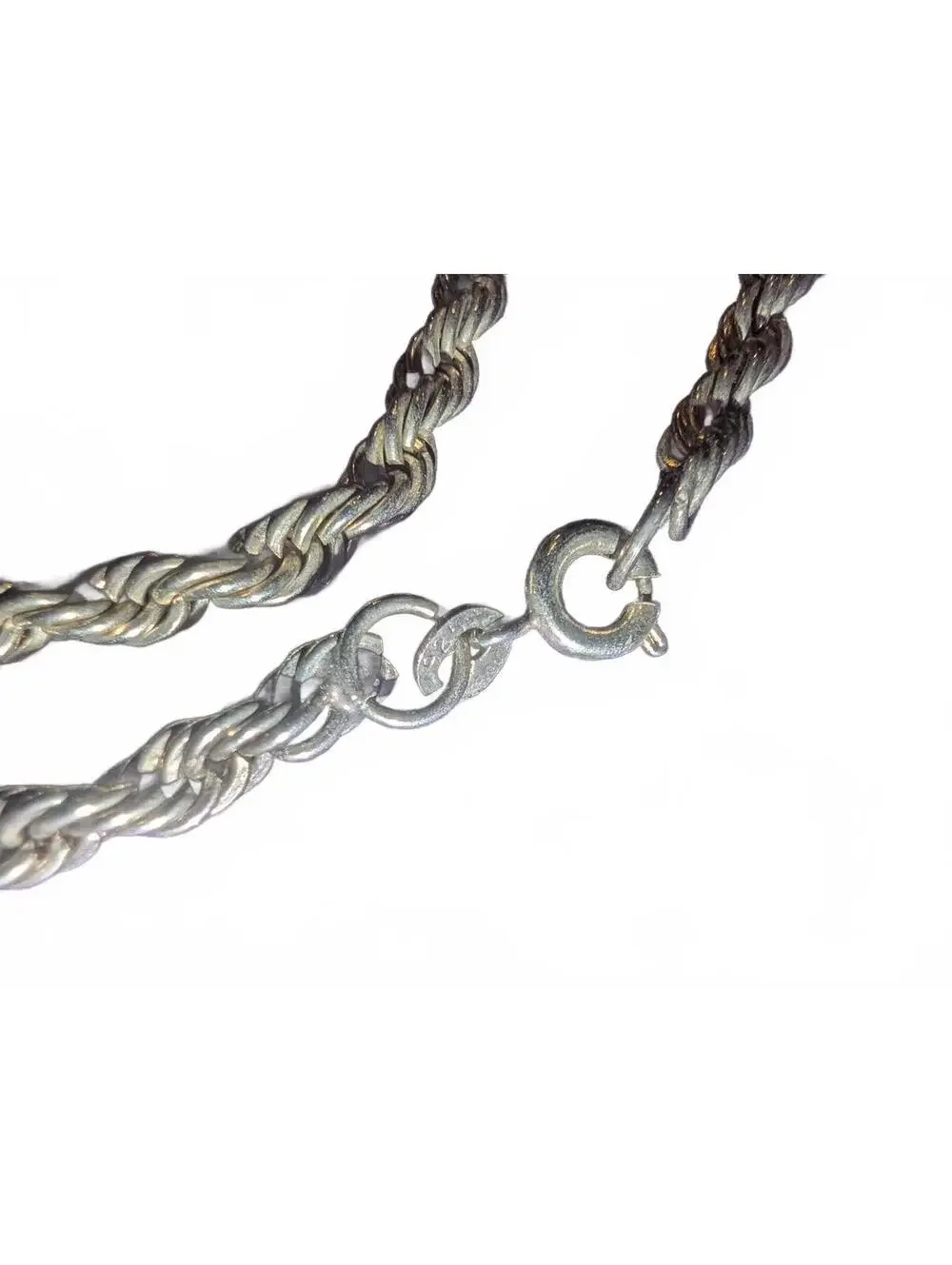 Vintage Silver 925 Braided Rope Chain Necklace